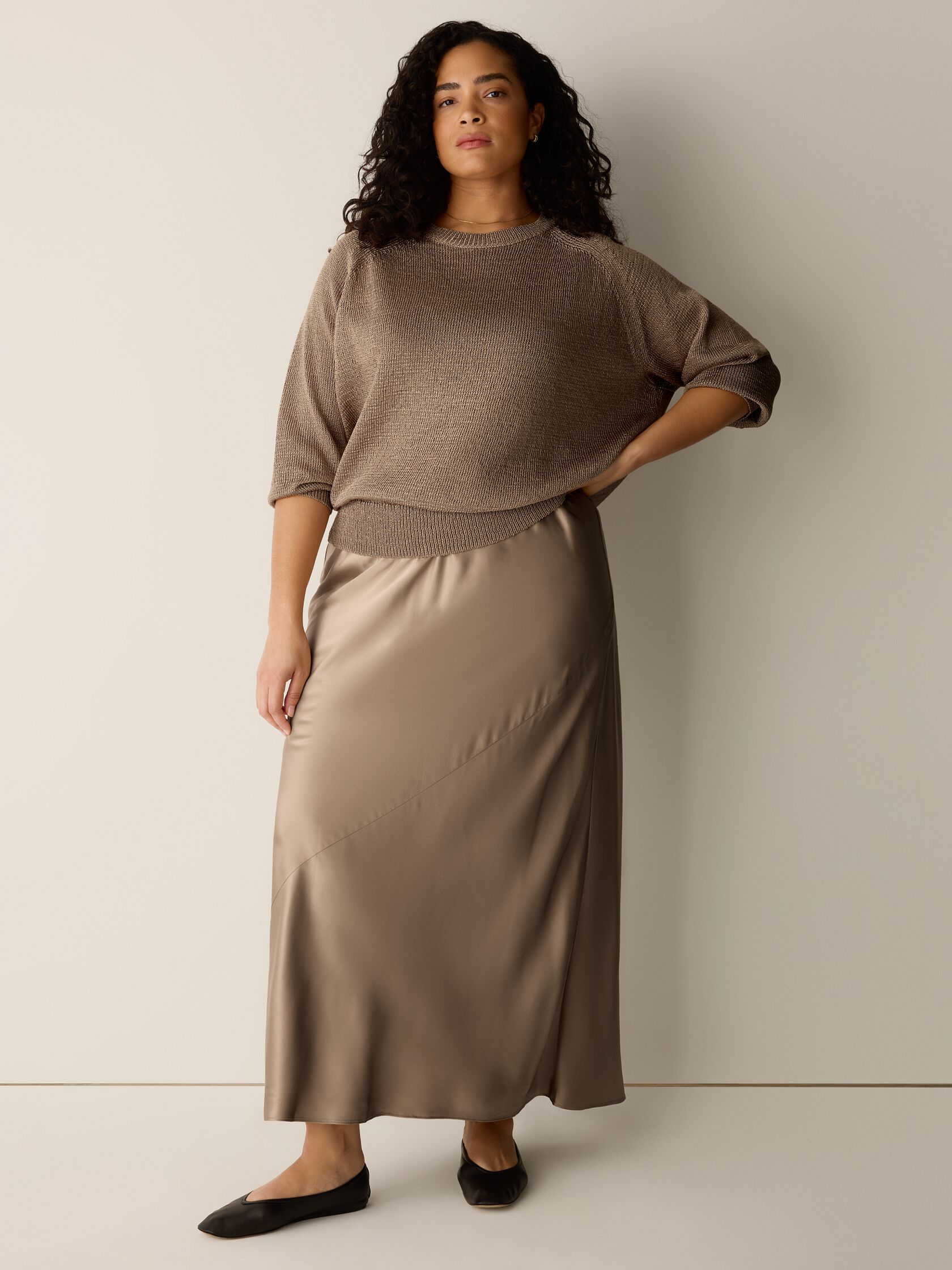 Heavyweight Silk Charmeuse Bias Skirt