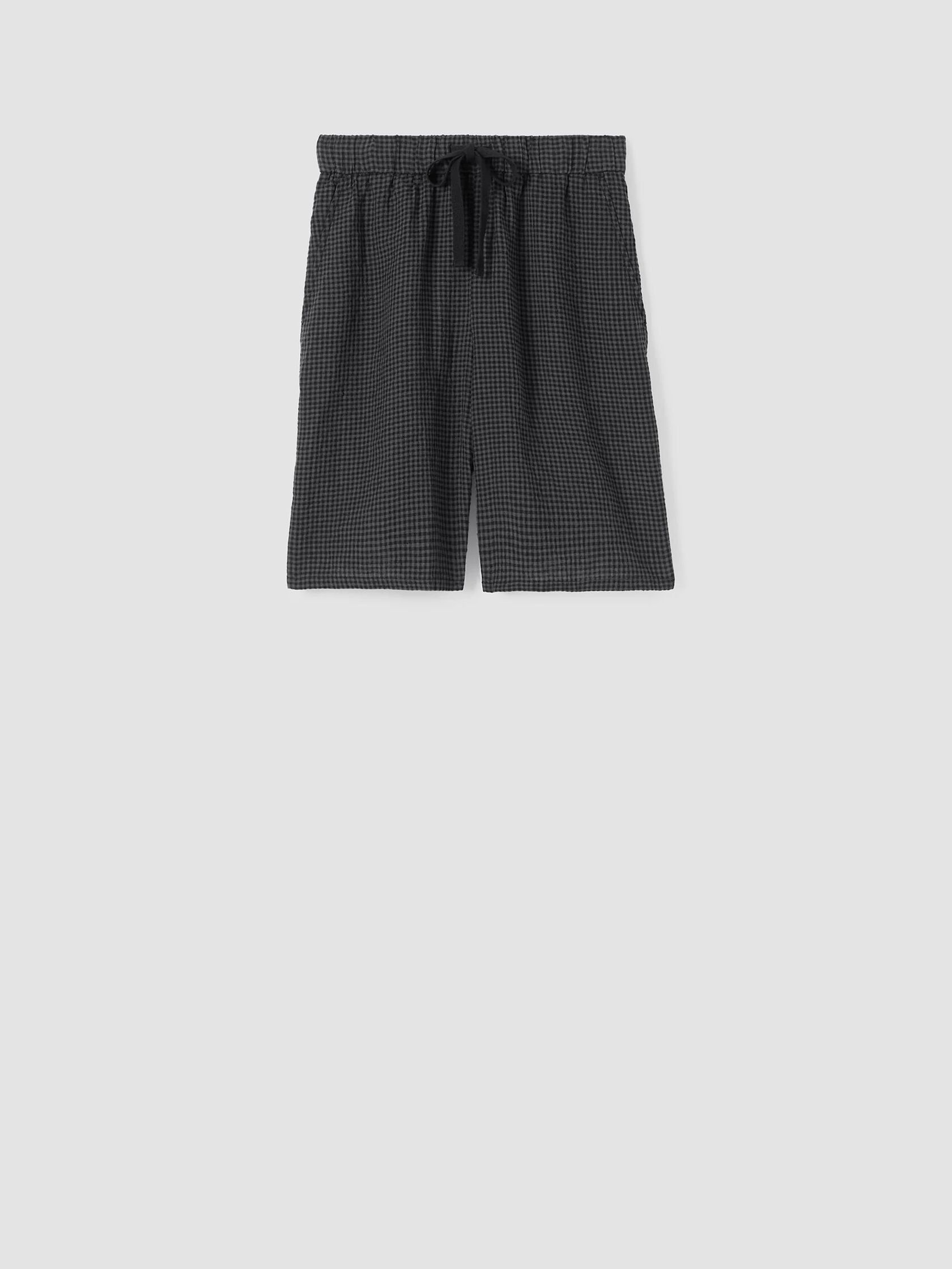 Puckered Organic Linen Shorts