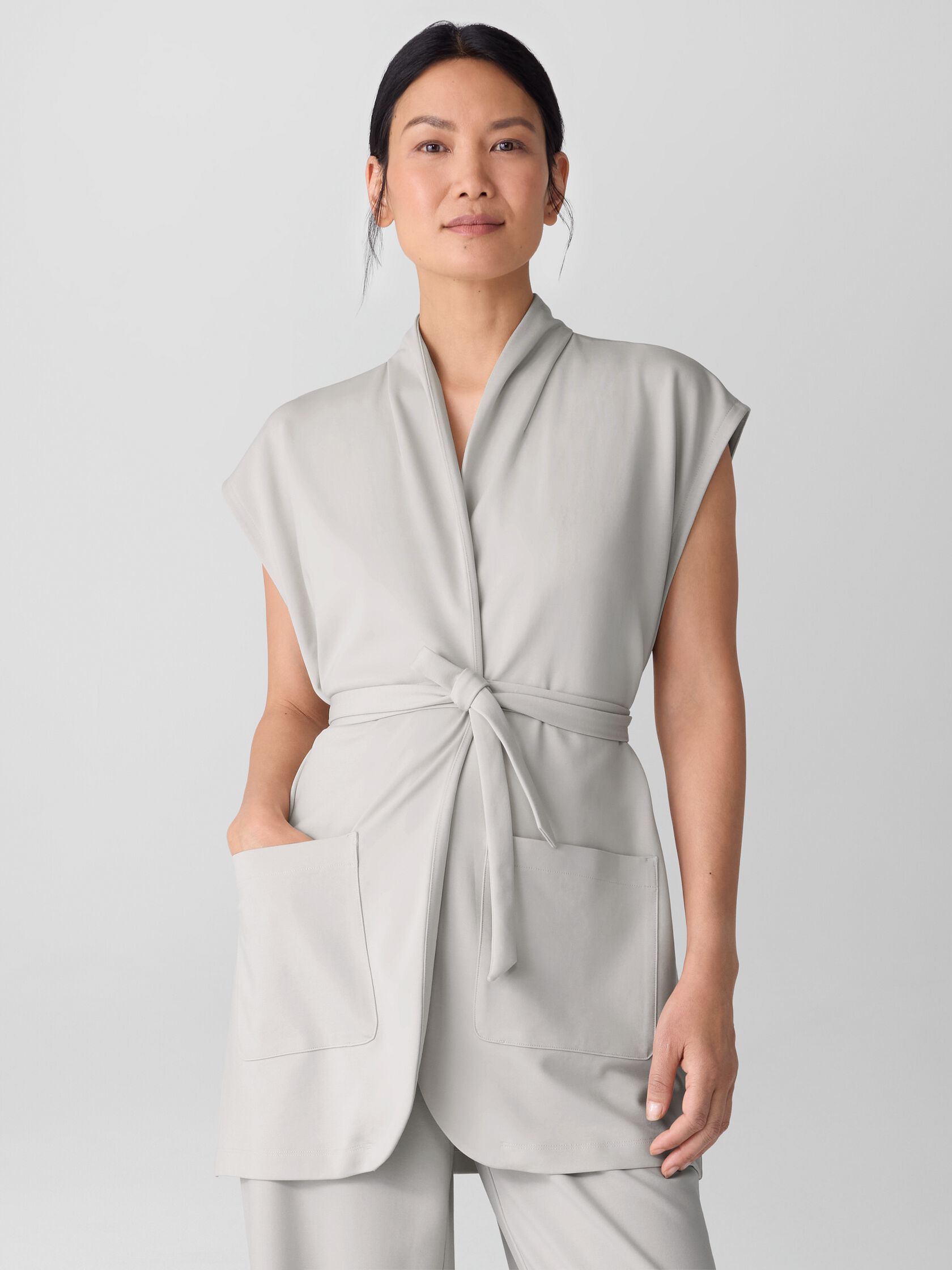 Washable Flex Ponte High Collar Vest