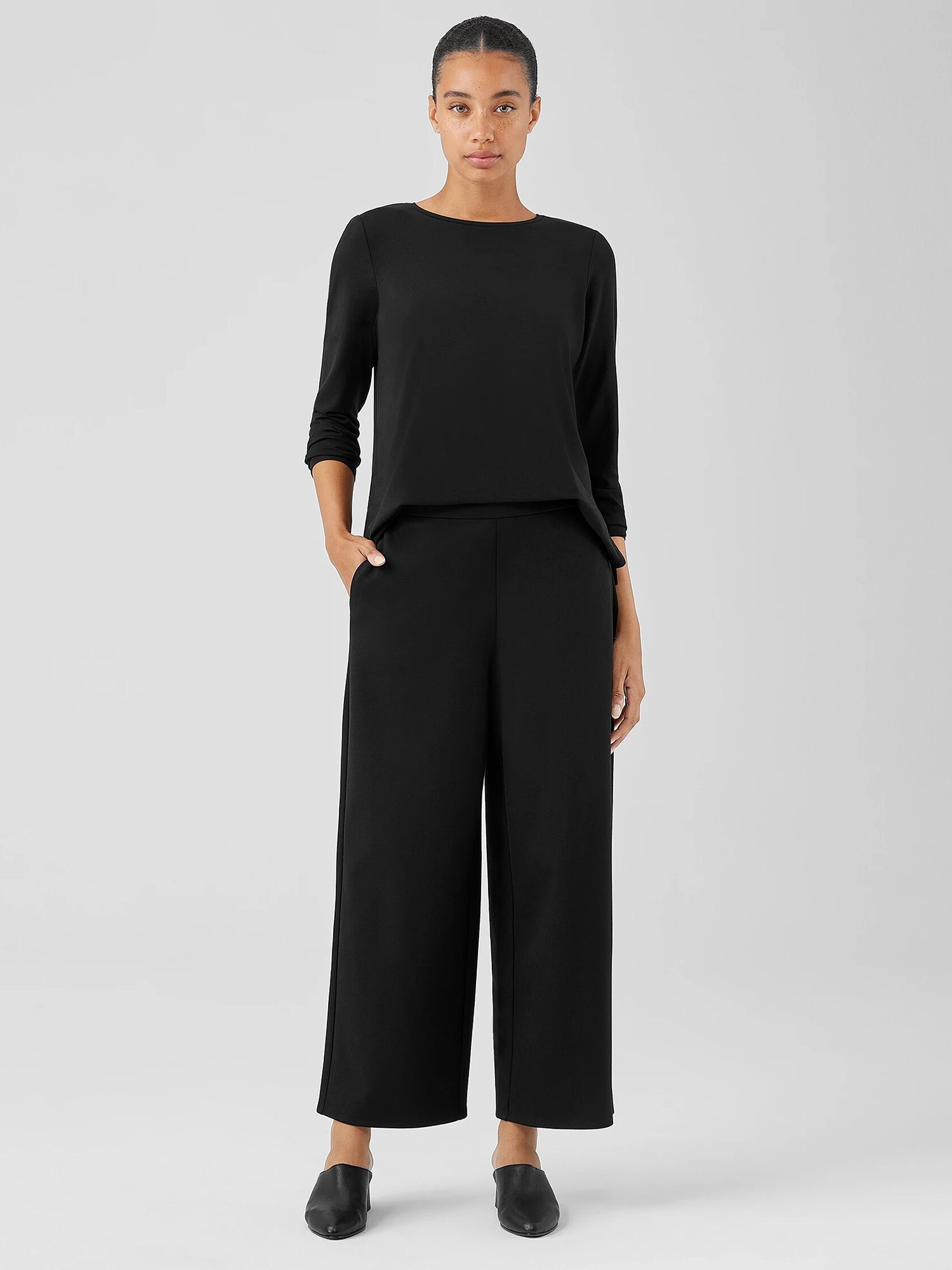 Washable Flex Ponte Wide-Leg Pant