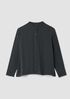 Silk Georgette Crepe Band Collar Top