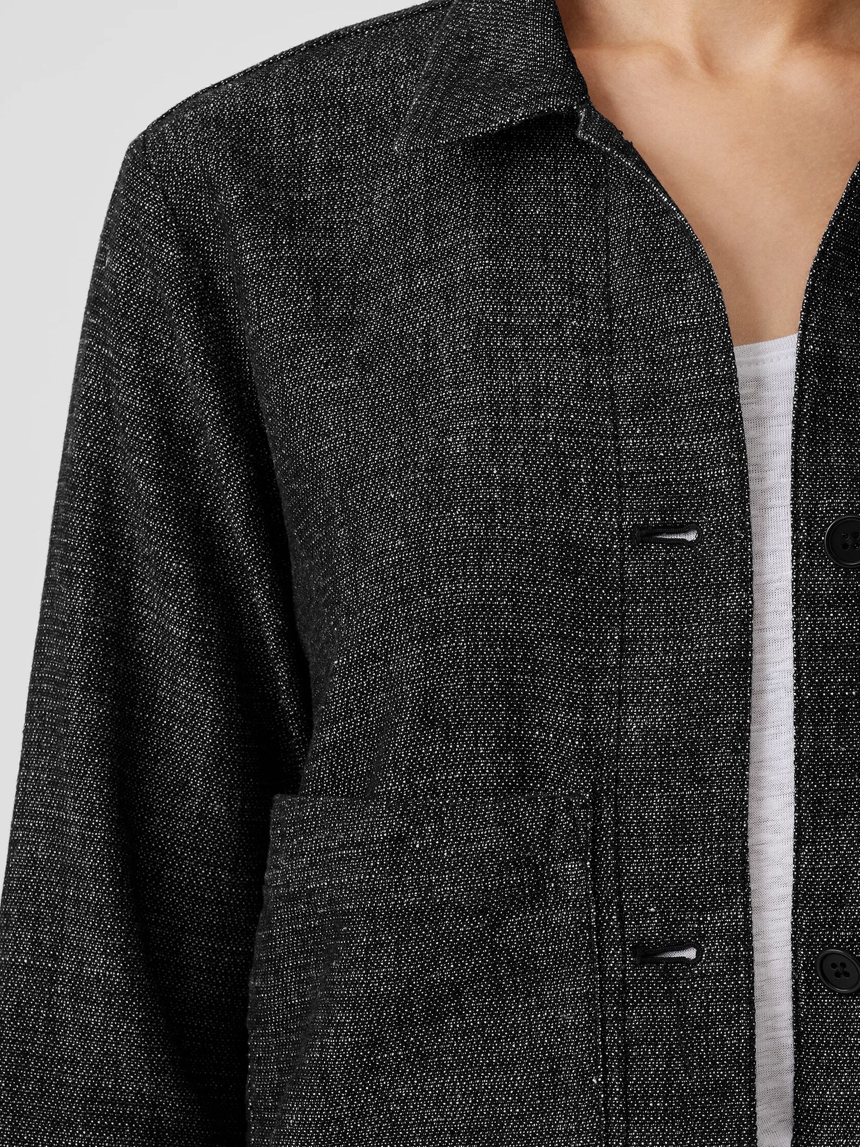 Tweedy Hemp Cotton Classic Collar Jacket