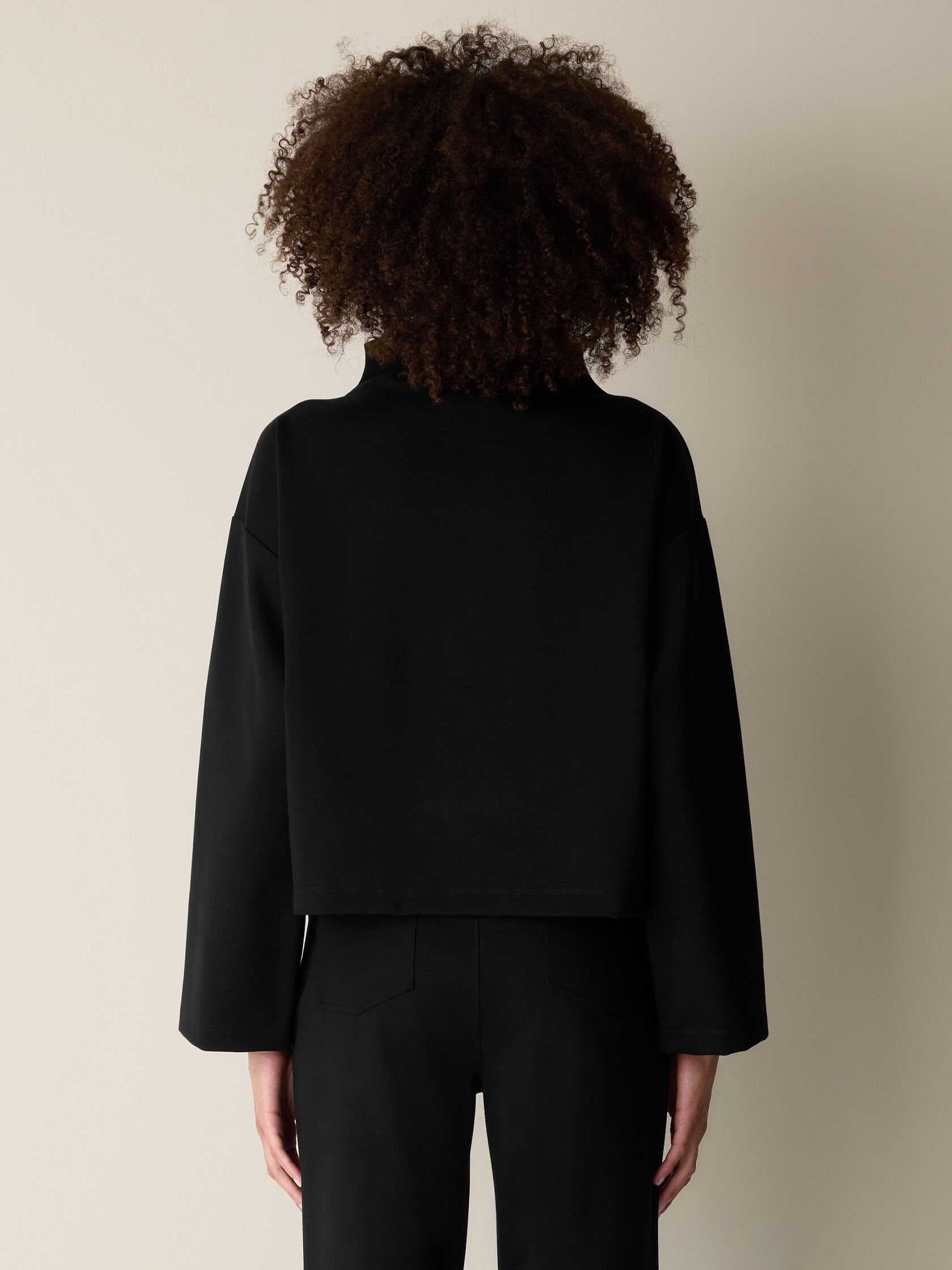 Lightweight Ponte Funnel Neck Top