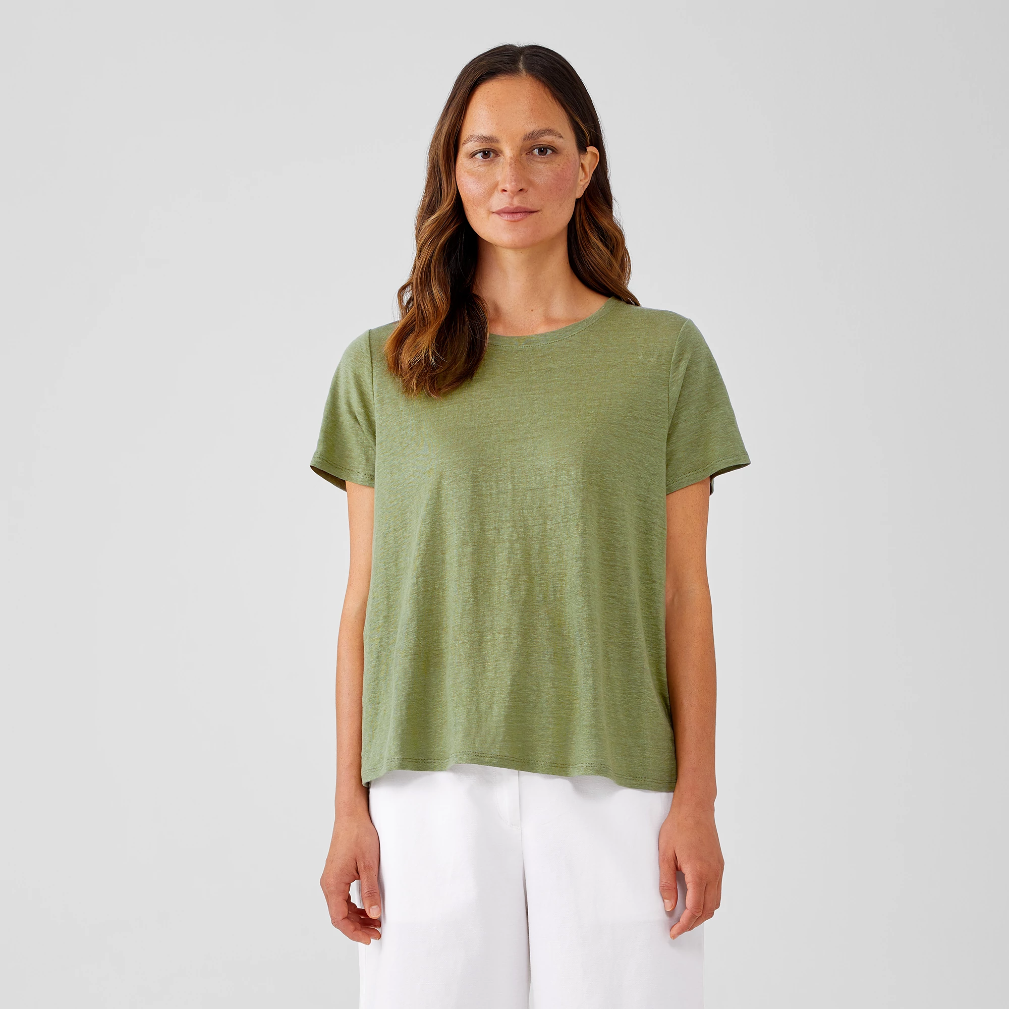 Organic Linen Jersey Crew Neck Tee 