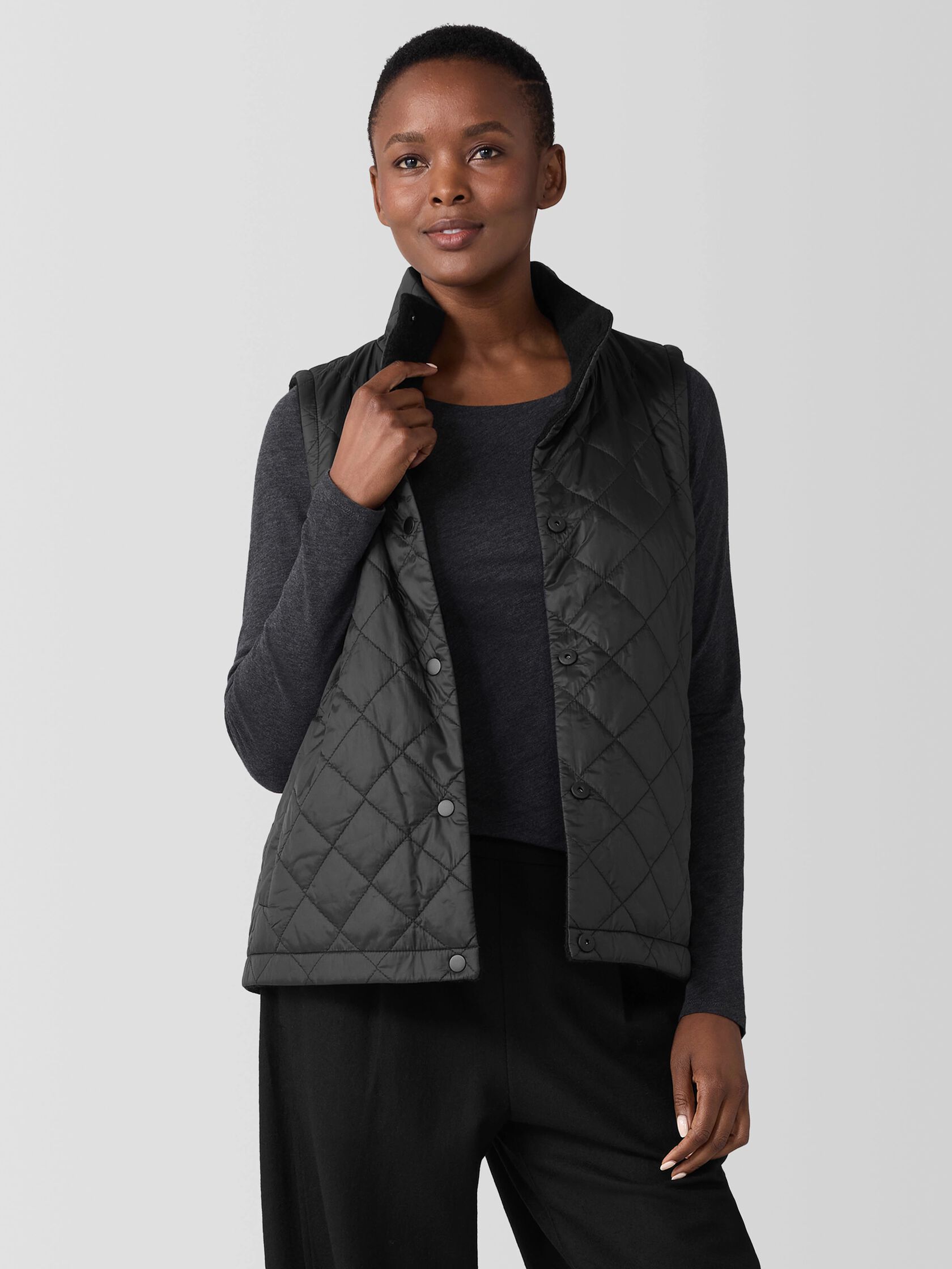 Eggshell Recycled Nylon Reversible Vest