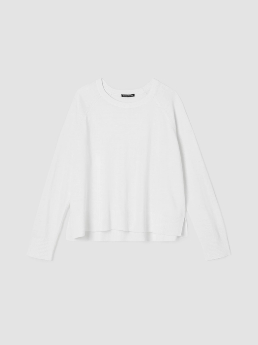 Organic Linen Cotton Raglan-Sleeve Top | EILEEN FISHER