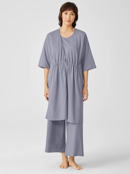 Slubby Organic Cotton V-Neck Sleep Robe