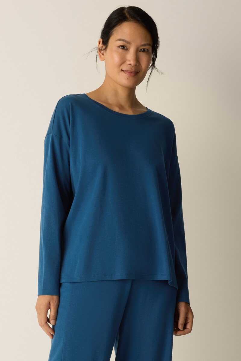 Organic Cotton Interlock Jewel Neck Sleep Top Organic Cotton Interlock Jewel Neck Sleep Top