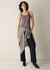 M&eacute;lange Sheer Cotton Blend Knit Scoop Neck Tank
