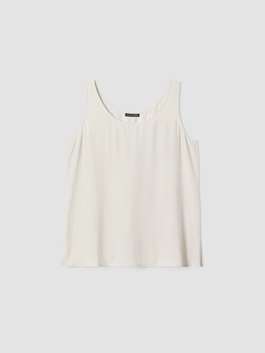 Silk Georgette Crepe Scoop Neck Tank