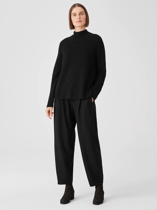Boiled Wool Jersey Pleated Lantern Pant