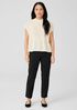 Organic Linen Cotton Mock Neck Top