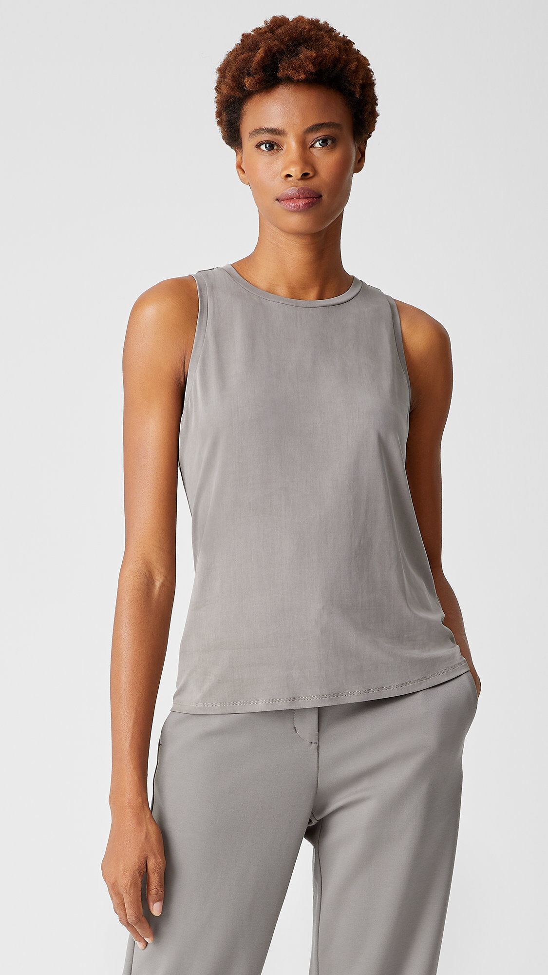 Sueded Cupro Knit Slim Tank | EILEEN FISHER