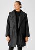 Eggshell Recycled Nylon Hooded Long Coat