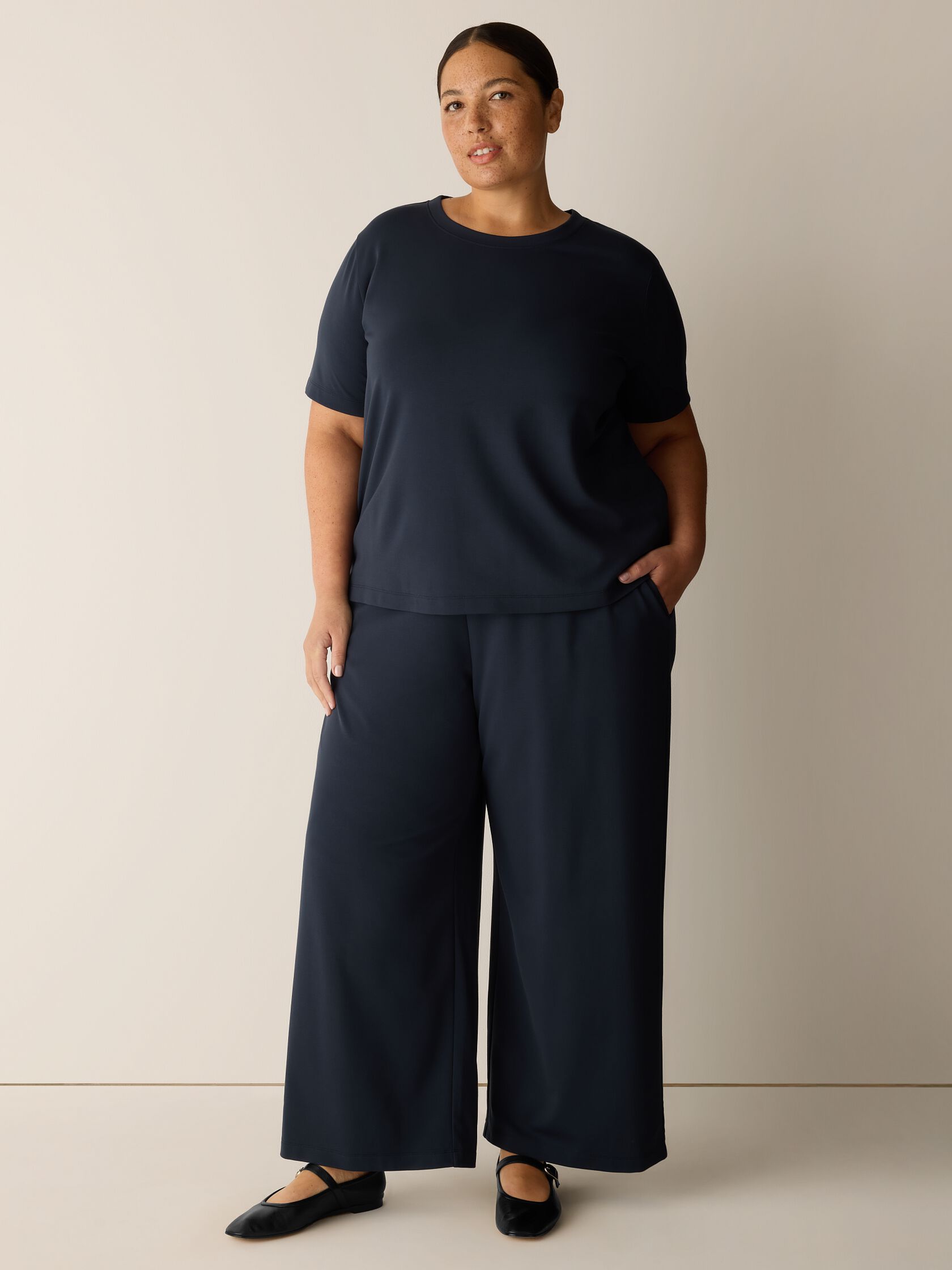 Extra-Fine Ponte Wide-Leg Pant