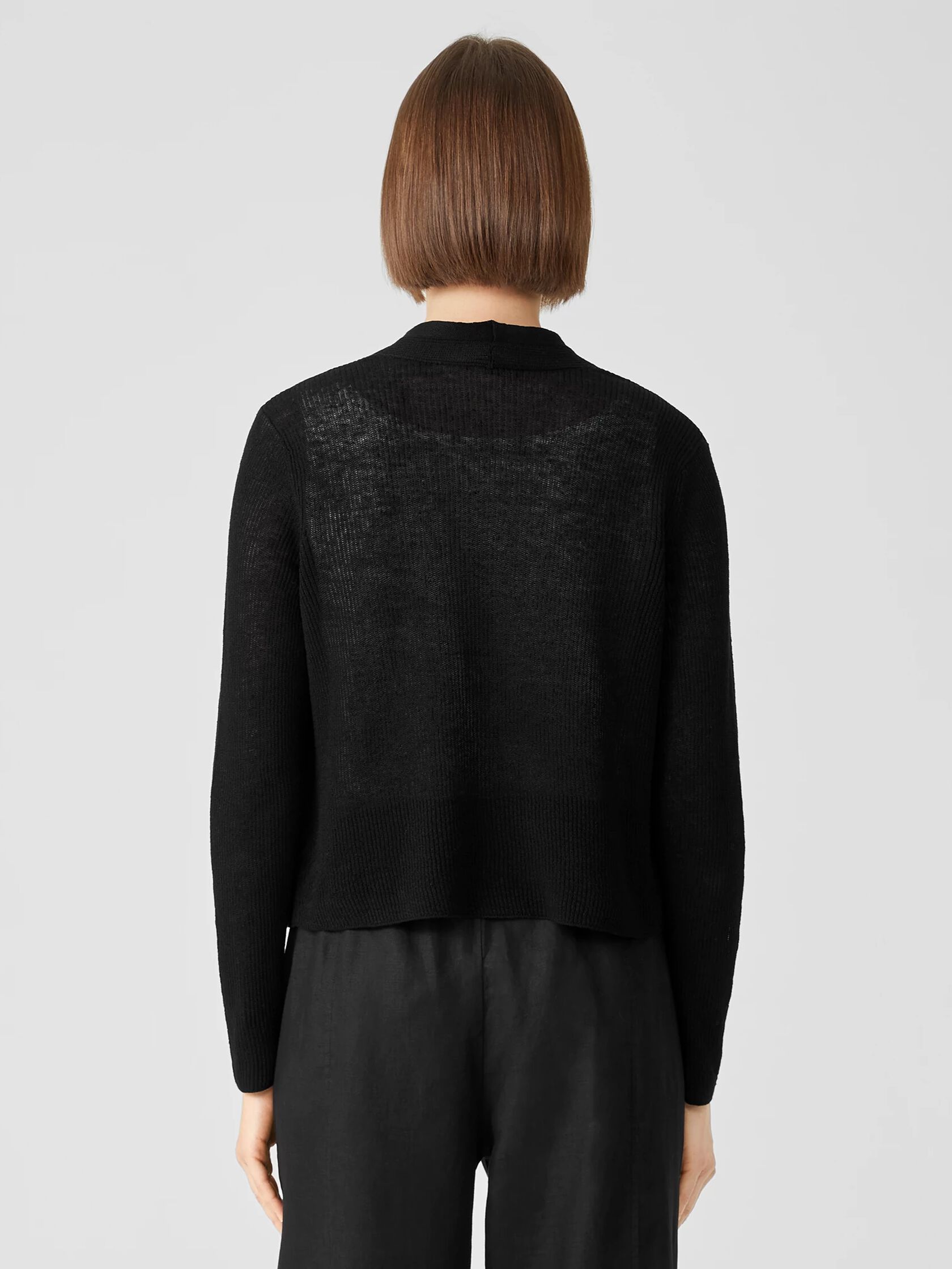 Organic Linen Cotton Tuck Cropped Cardigan