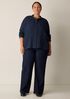 Cotton Stretch Denim Wide-Leg Trouser