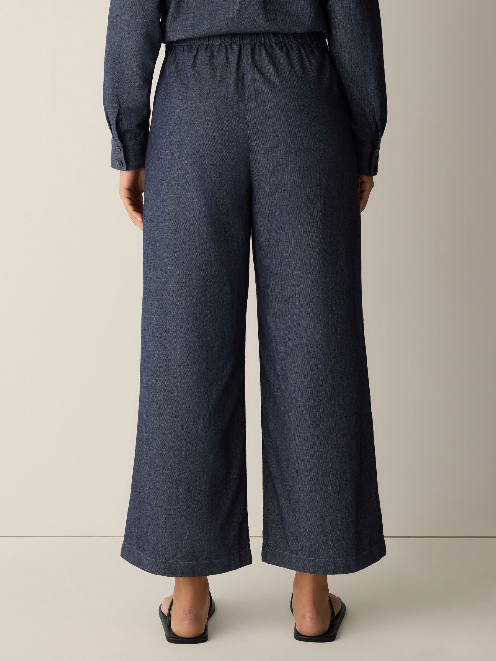 Airy Organic Cotton Twill Wide-Leg Pant