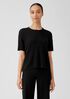 Organic Cotton Linen Slub Jewel Neck Top