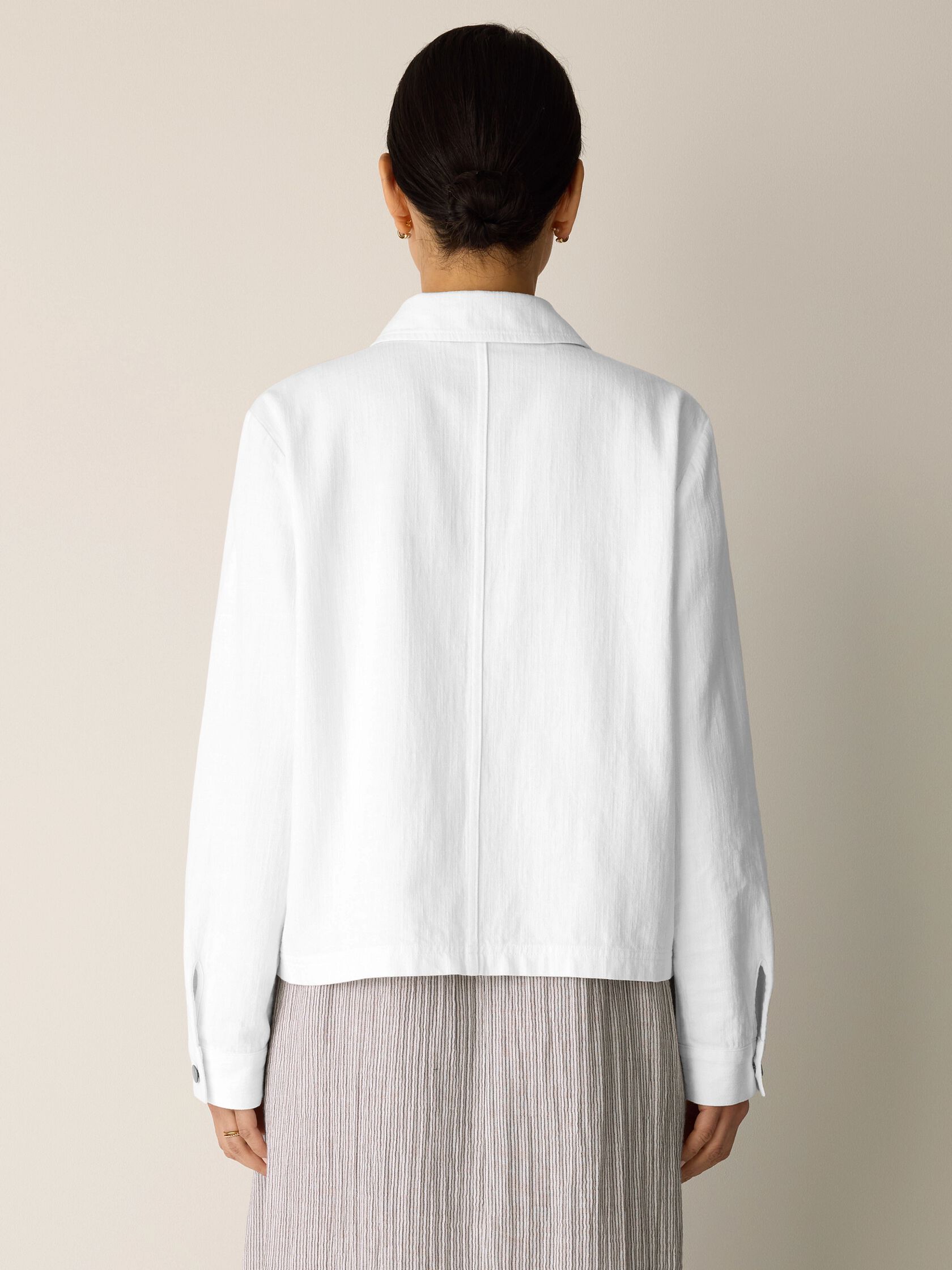 Slubby Organic Cotton Linen Classic Collar Jacket