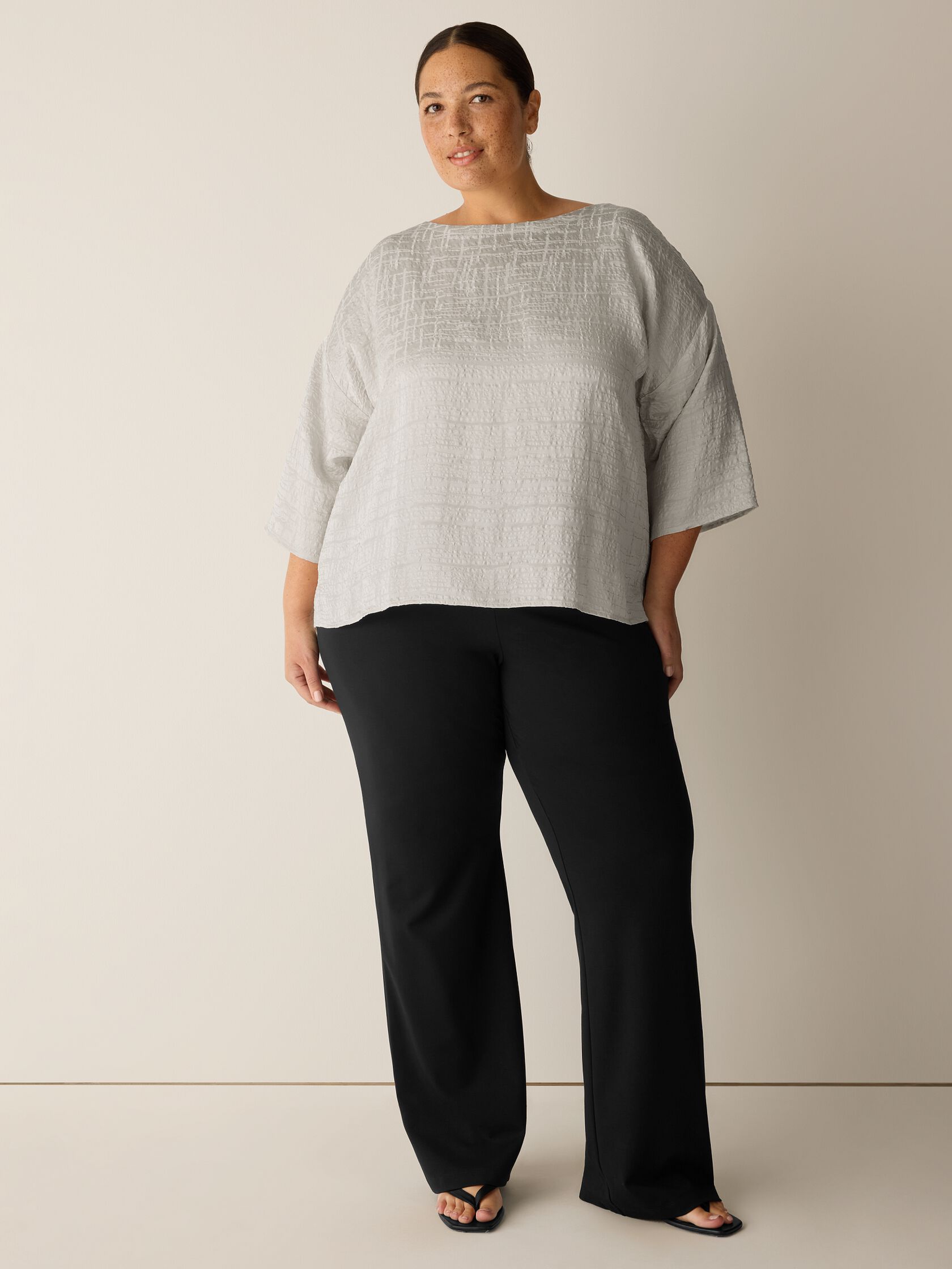Dimensional Silk Jacquard Box-Top