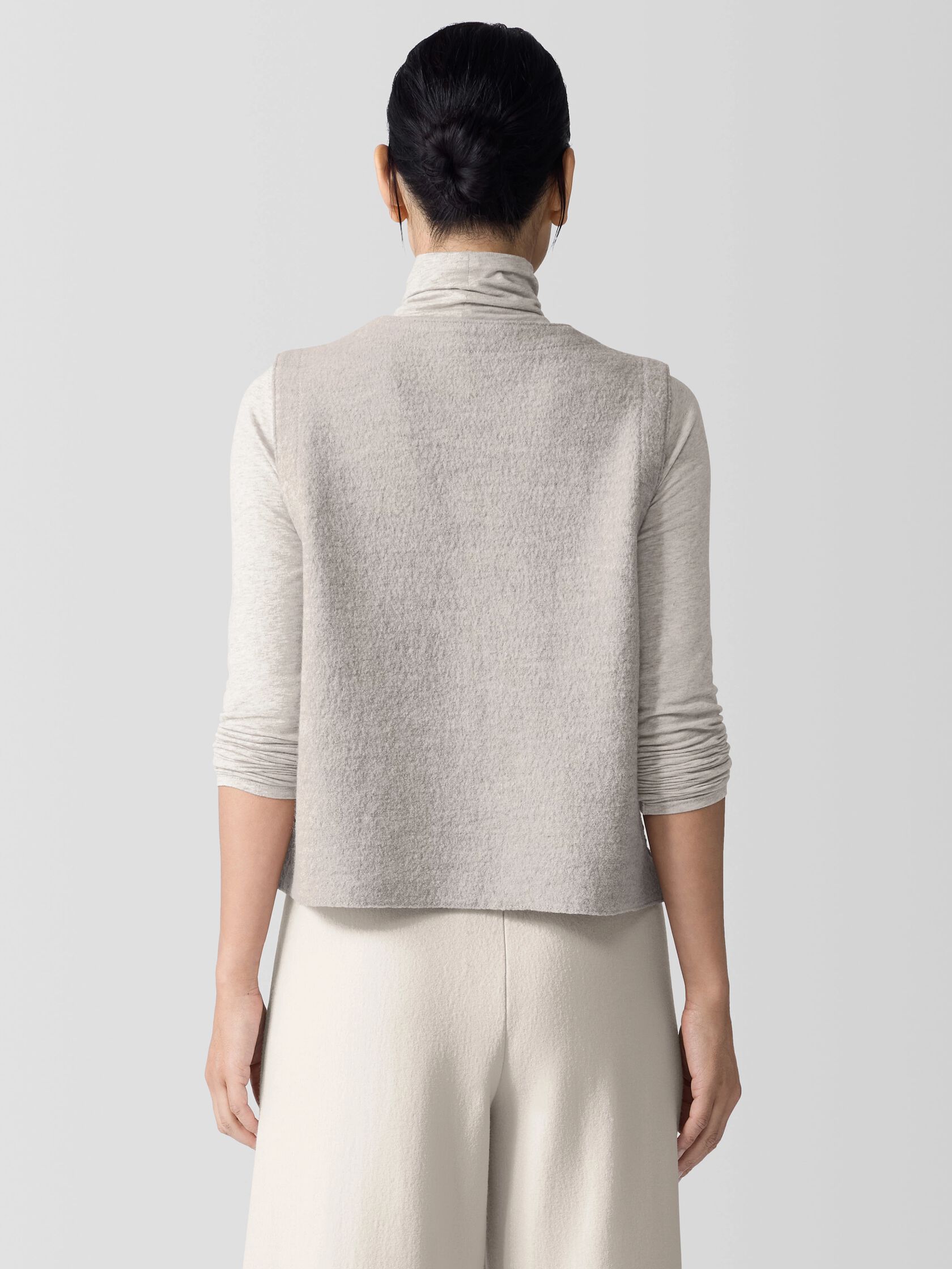 Lightweight Boiled Wool Vest in Regenerative Wool
