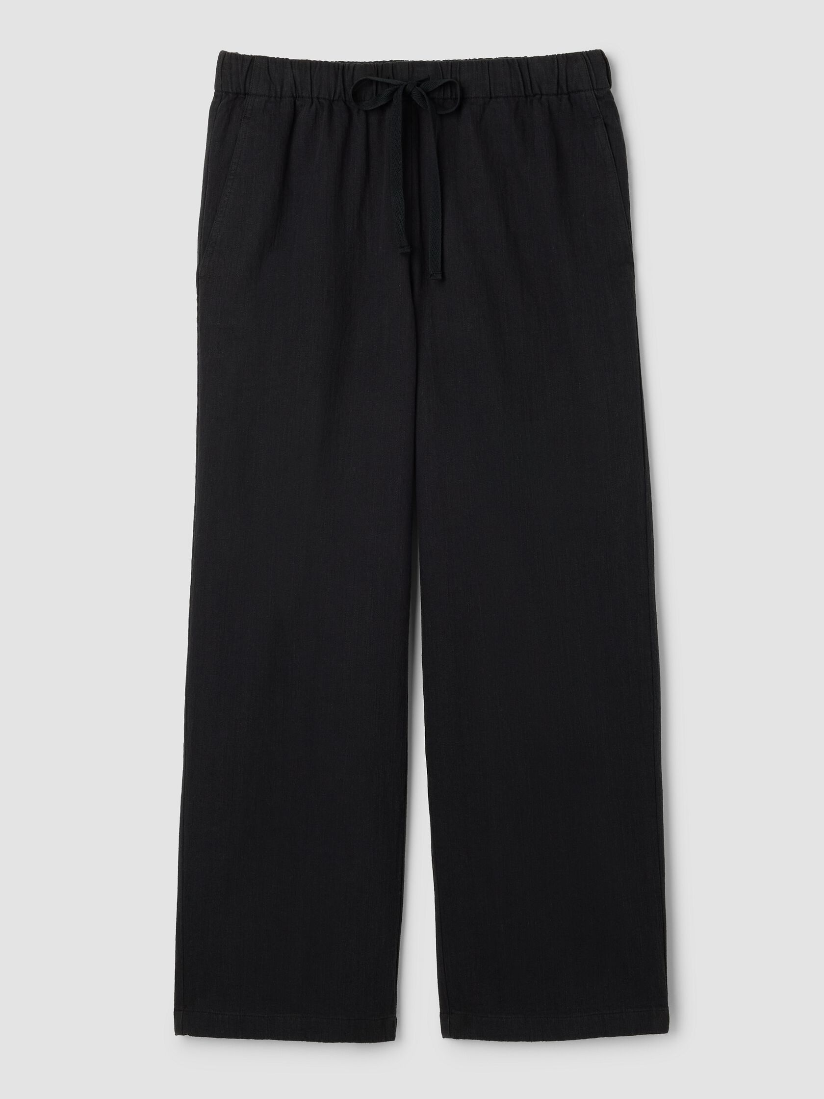 Slubby Organic Cotton Linen Full-Length Straight Pant