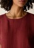 Puckered Organic Linen Stripe Square Top