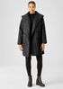 Eggshell Recycled Nylon Hooded Long Coat
