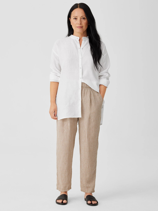 Puckered Organic Linen Tapered Pant