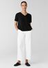 Organic Cotton Slubby Jersey V-Neck Tee
