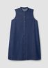 Lightweight Organic Cotton Denim Band Collar Dress