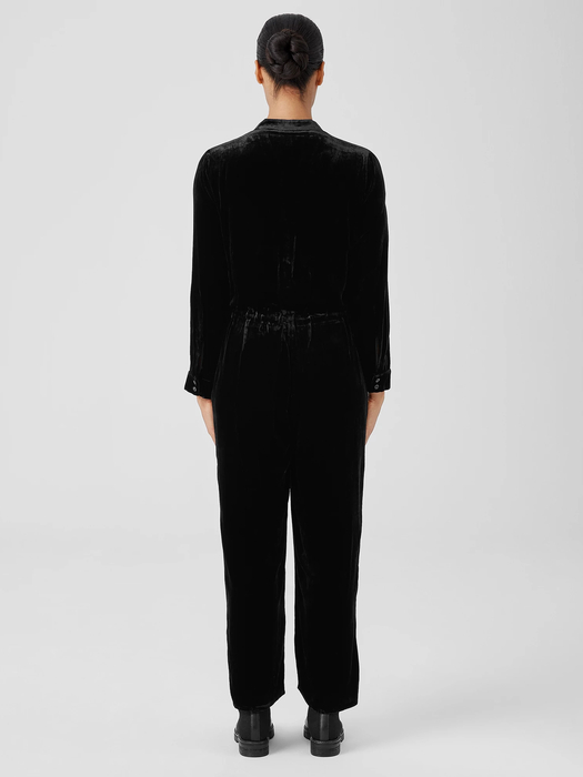 Velvet Band Collar Jumpsuit