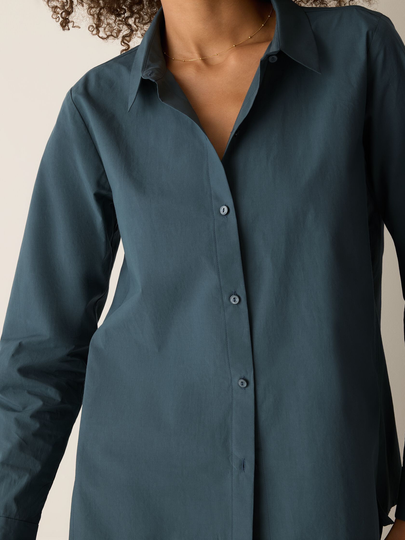 Organic Cotton Poplin Classic Collar Swing Shirt