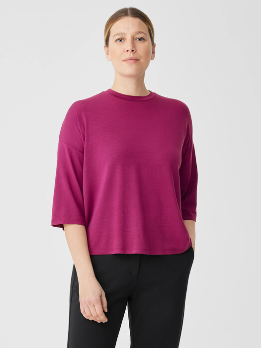 Fine Jersey Column-Sleeve Top