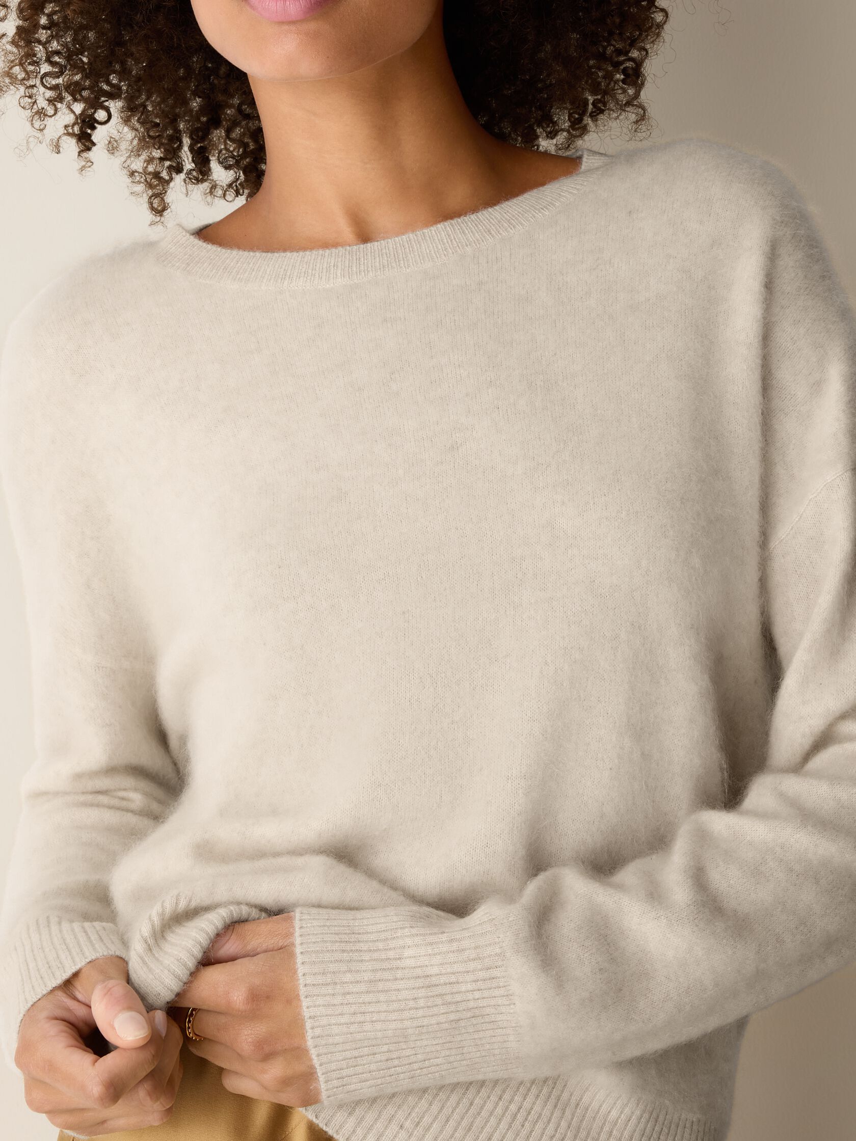 Cashmere Fluff Crew Neck Top