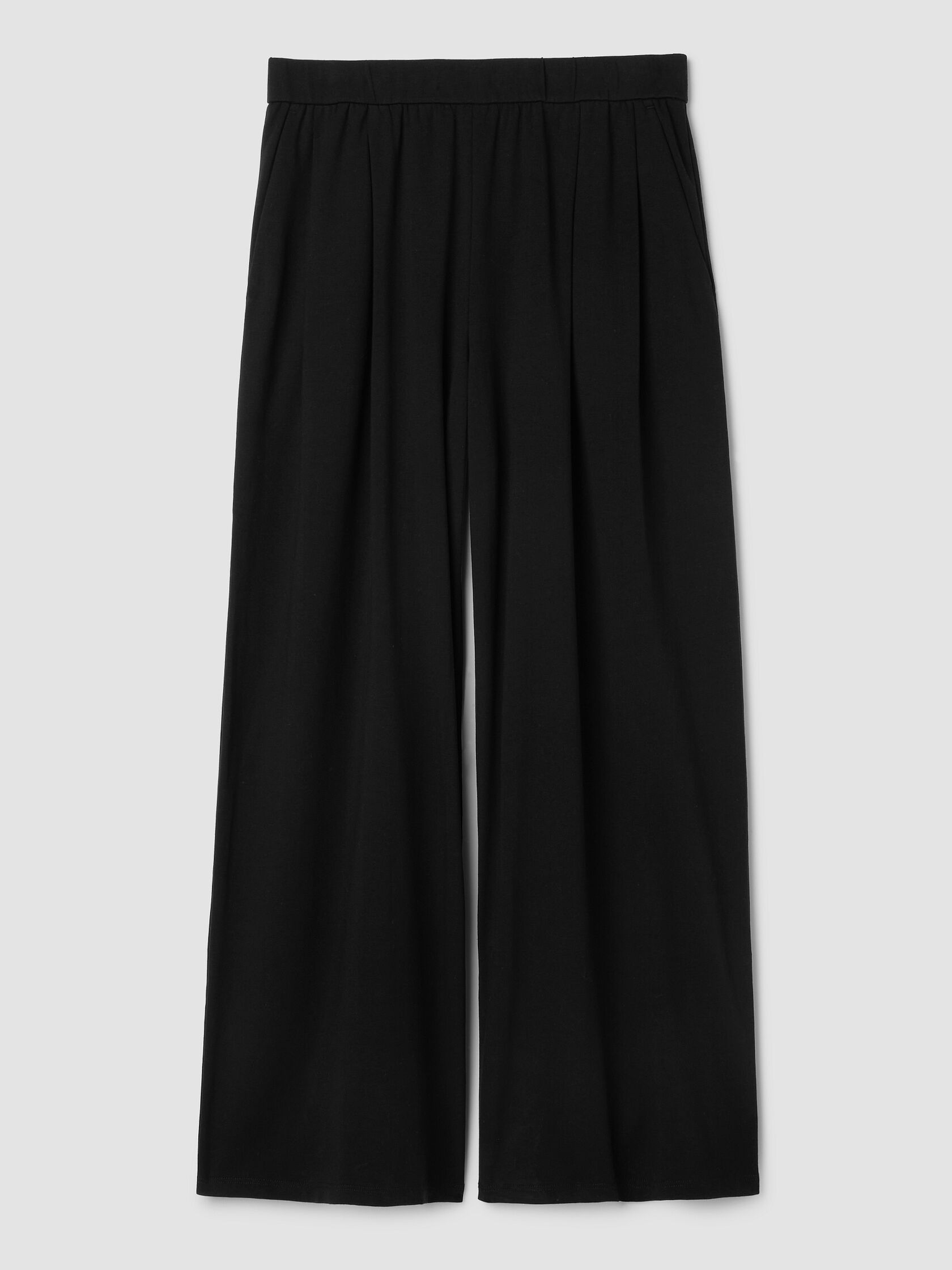 Pima Cotton Stretch Jersey Full-Length Wide Pant