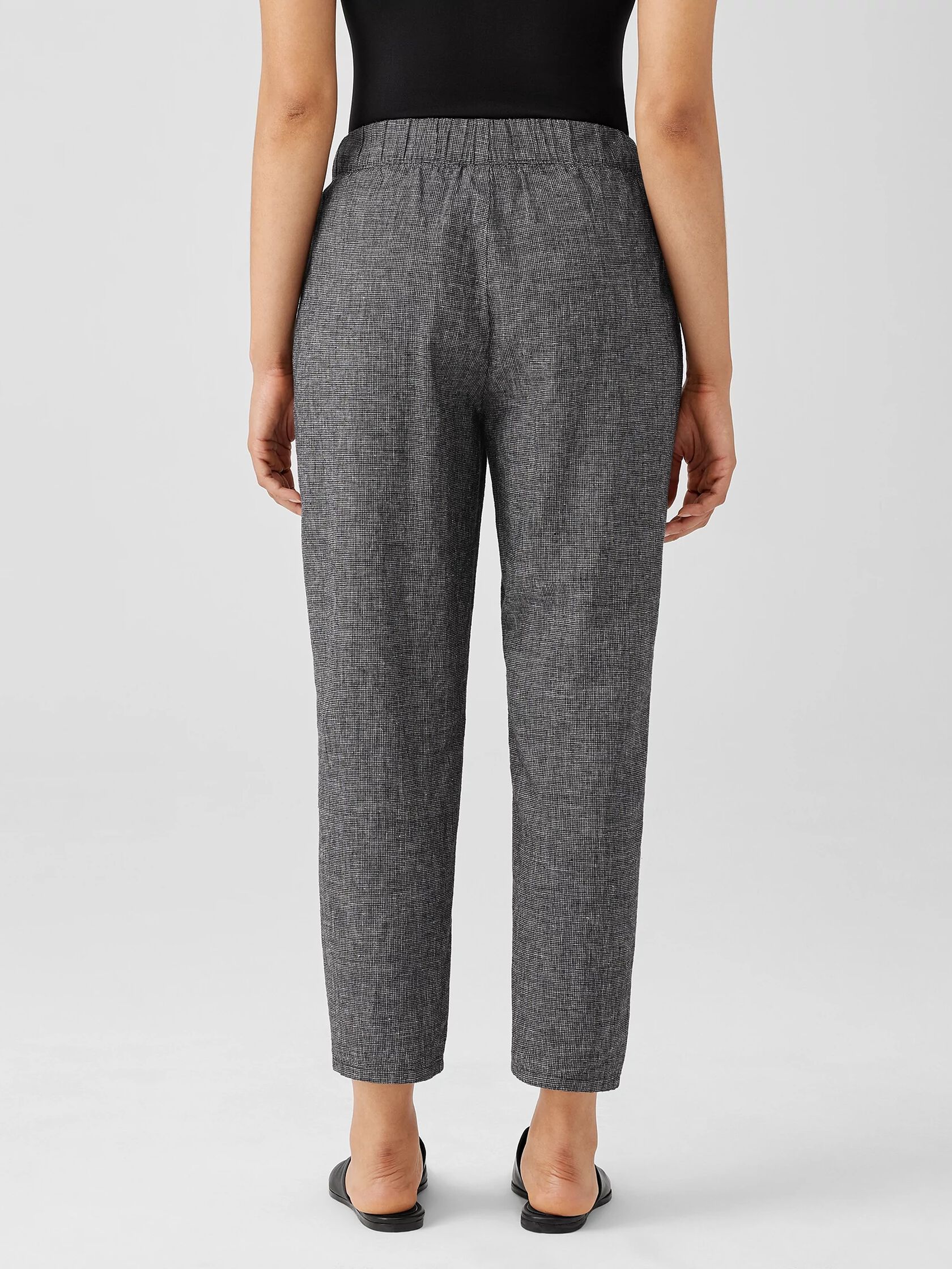 Hemp Cotton Grid Tapered Pant | EILEEN FISHER