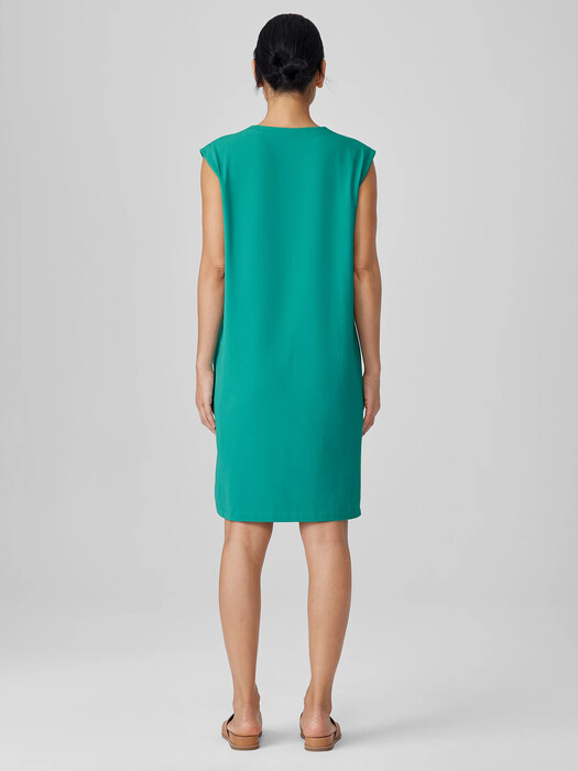 eileen fisher jersey shift dress Eileen Fisher Sleeveless High-Neck Jersey Midi Shift Dress