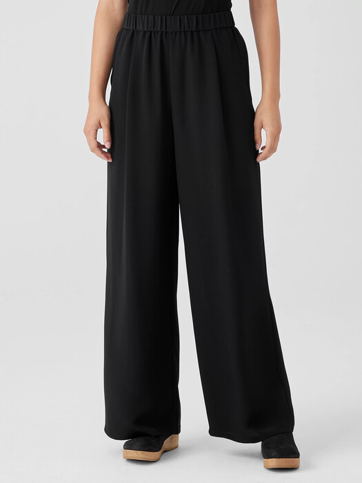 Silk Double Crepe Wide-Leg Pant