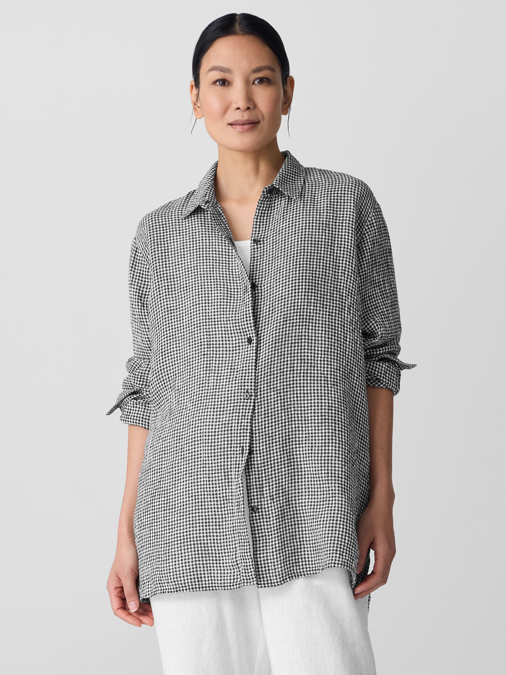 Puckered Organic Linen Classic Collar Shirt