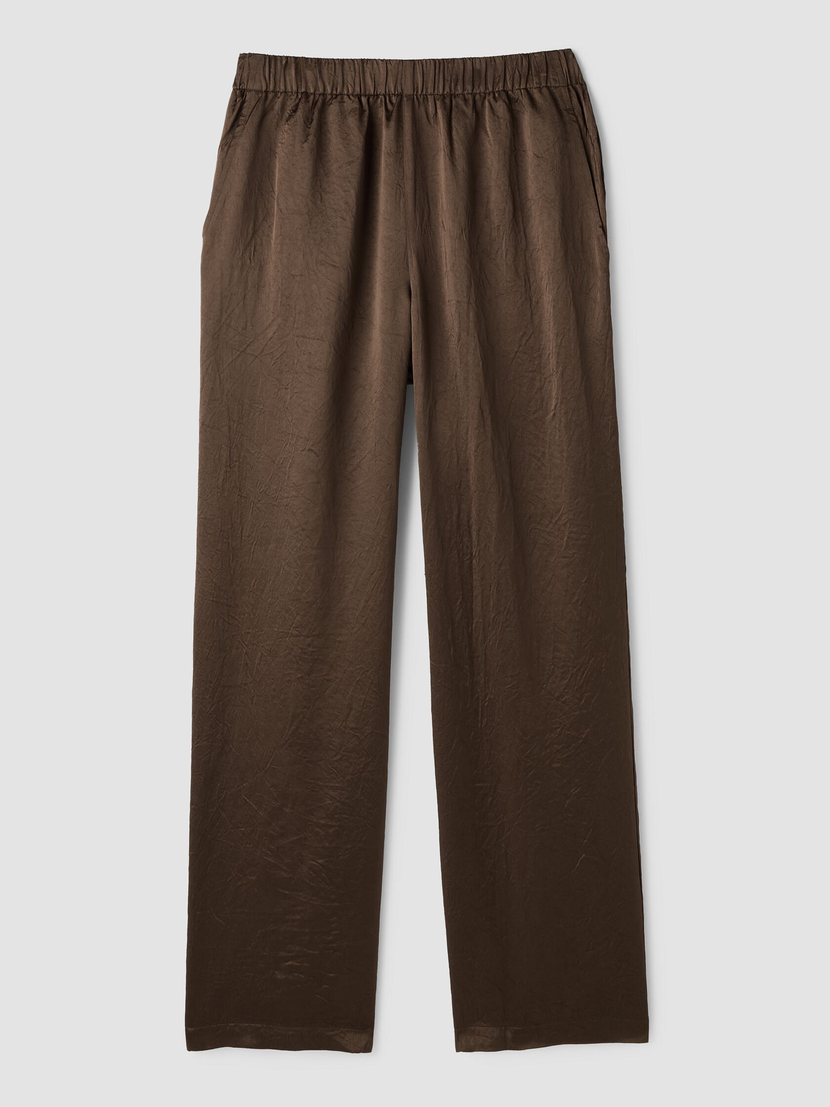 Textured Satin Straight Pant
