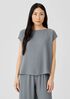 Silk Georgette Crepe Shirred-Back Top