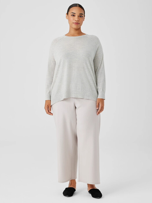 Fine Merino Jersey Crew Neck Top in Regenerative Wool