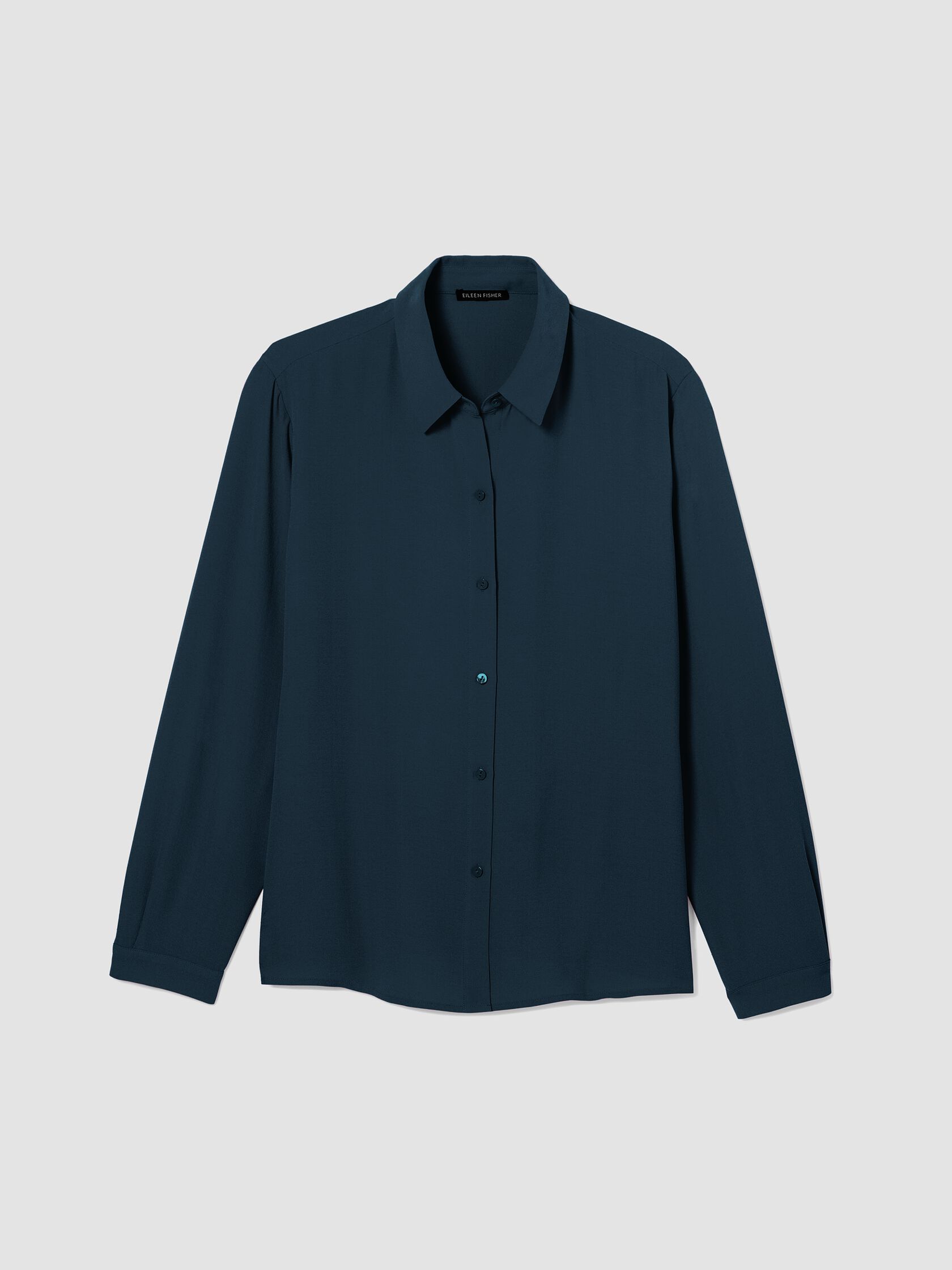 Silk Georgette Crepe Classic Collar Shirt