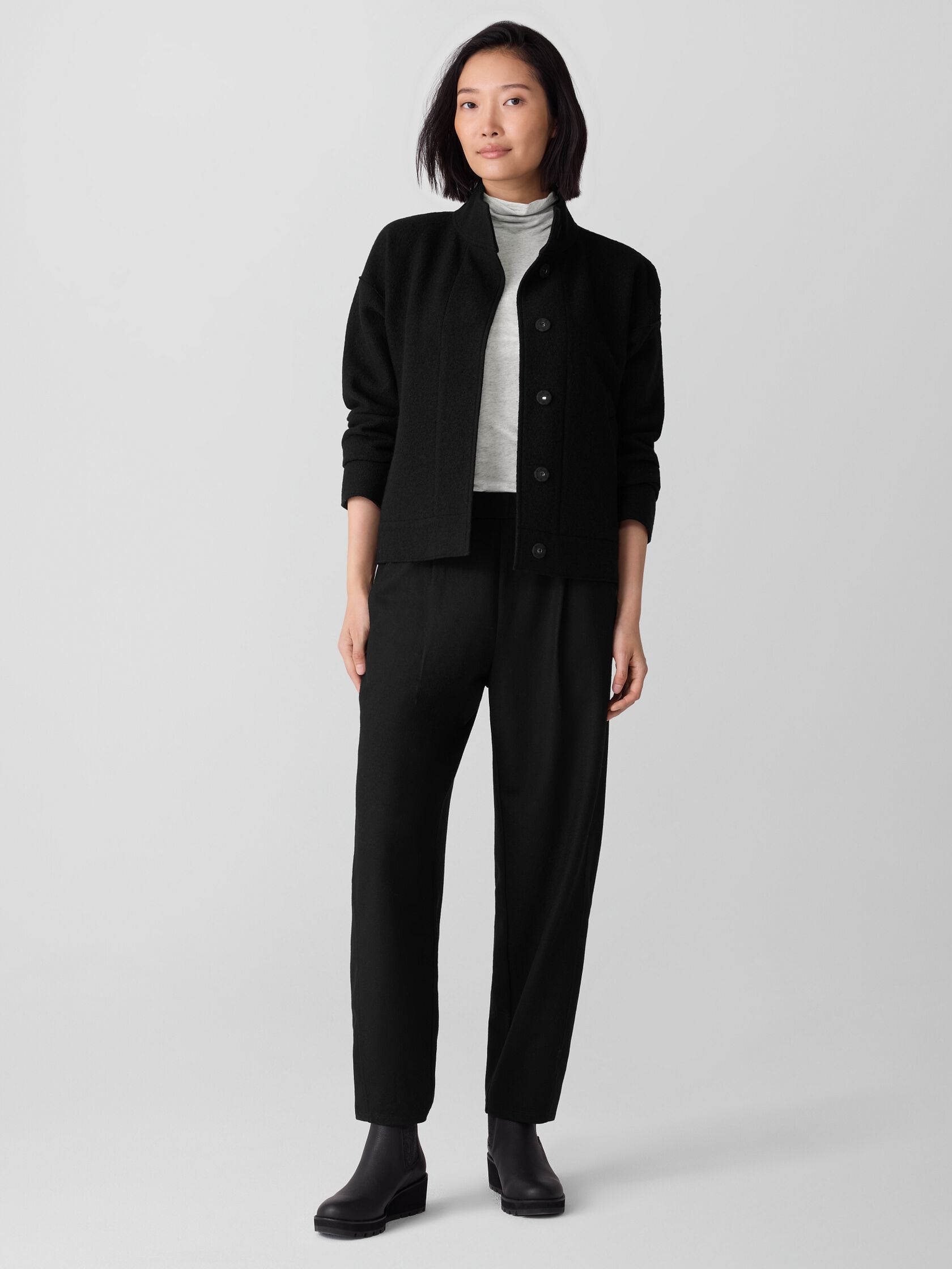 Felted Wool Jersey Lantern Pant in Regenerative Wool