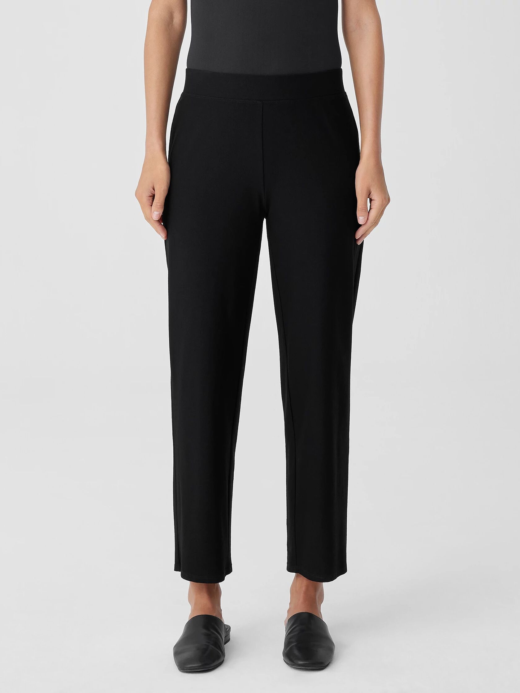 Washable Stretch Crepe Straight Pant