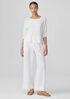 Organic Linen Cotton Jewel Neck Box-Top