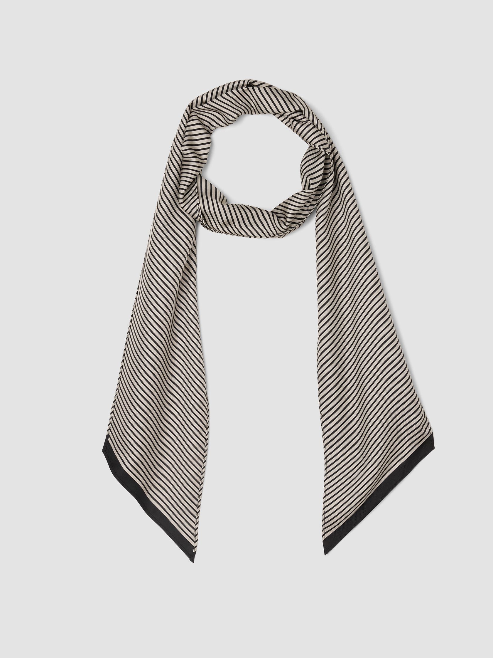 Microstripe Silk Twill Tie Scarf