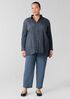 Crinkle Silk Habutai Classic Collar Shirt